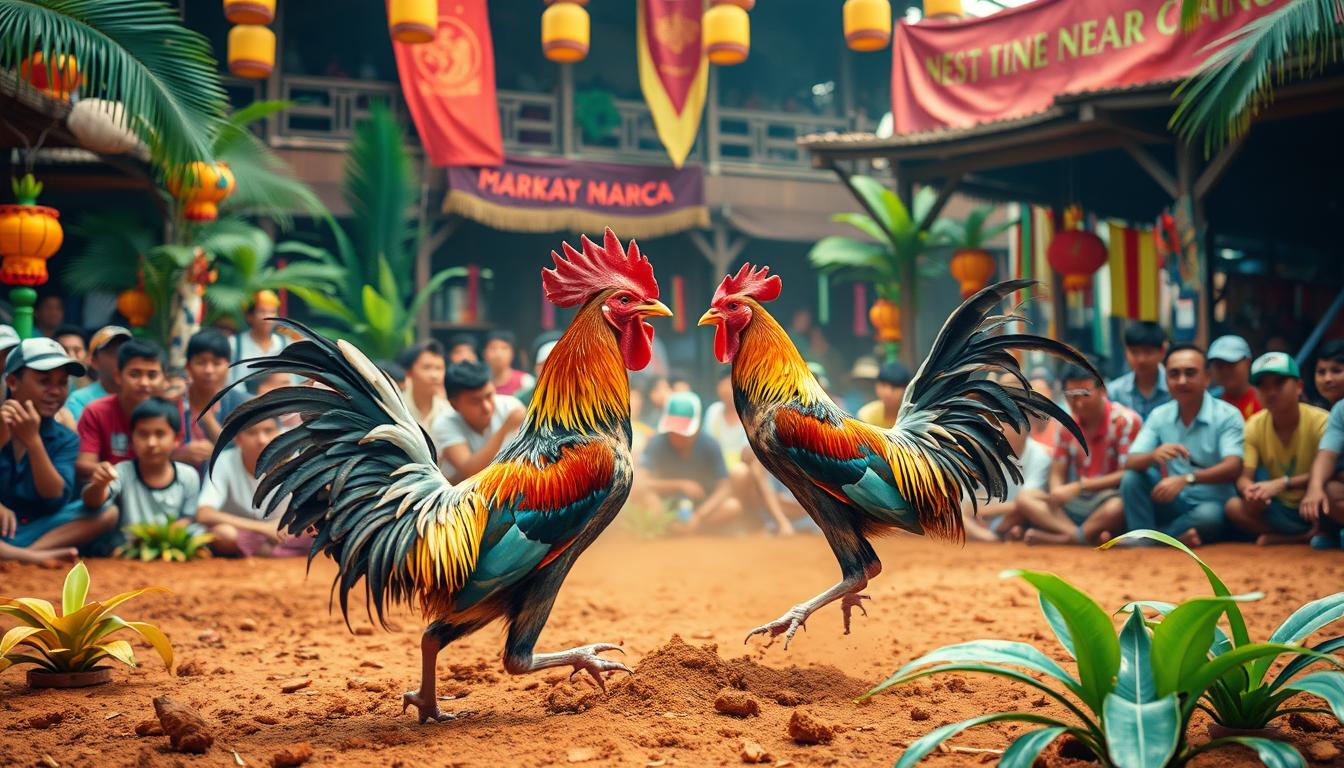 Bermain Sabung Ayam dalam Suasana Pedesaan